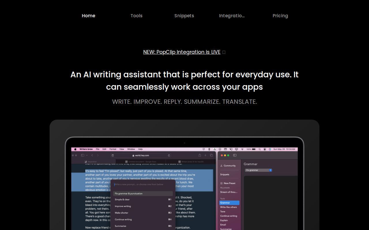Writers brew AI for macOS